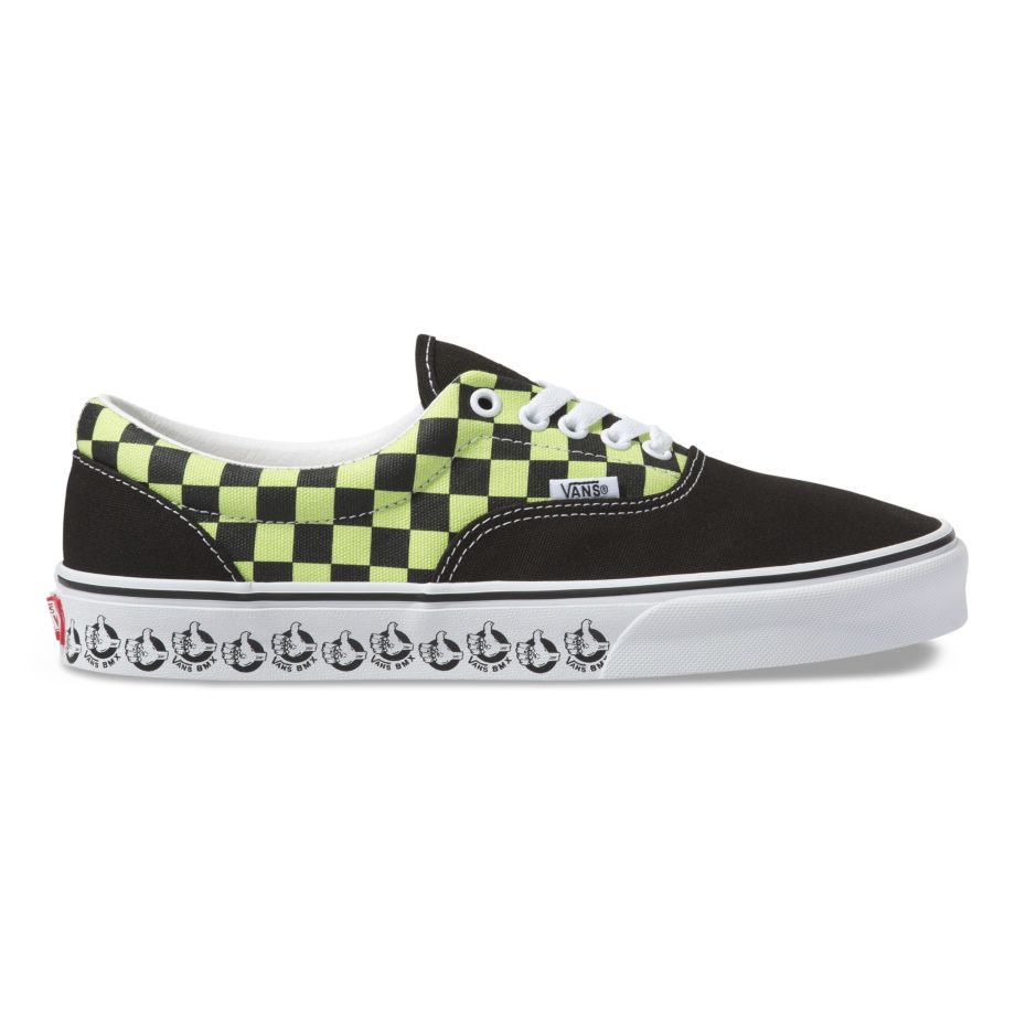 vans shoes black and green